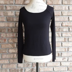 Bailey/44 Black Modal/Spandex Blend Long Sleeve Top.